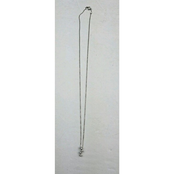 4C Platinum Natural Diamond 4 Stone Necklace - Picture 5 of 12